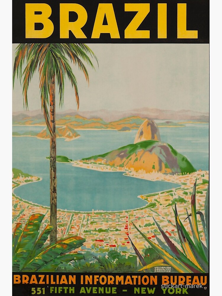 Brazil vintage travel poster by stickart-marek