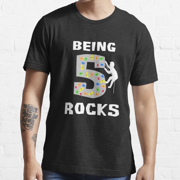 Being 8 Rocks Rock Climbing Bouldering 8th Birthday Gift Essential T-Shirt  for Sale by fatamyfan1