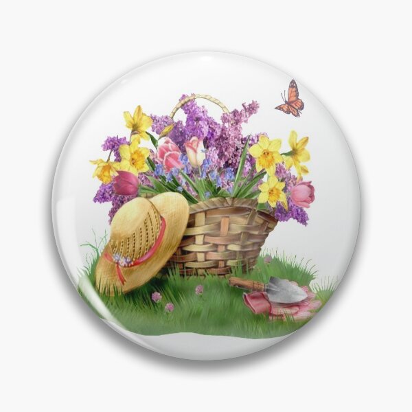 Item preview, Basket of spring time flowers designed and sold by SuperMerchMan.