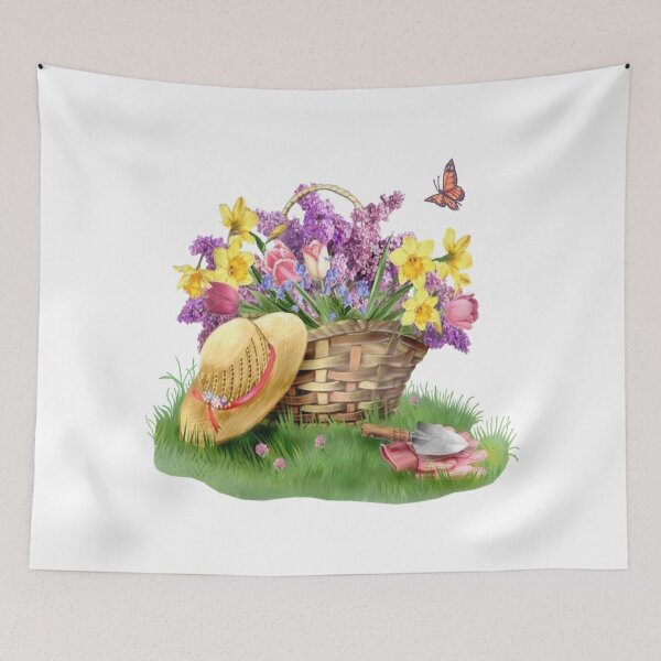 Item preview, Basket of spring time flowers designed and sold by SuperMerchMan.