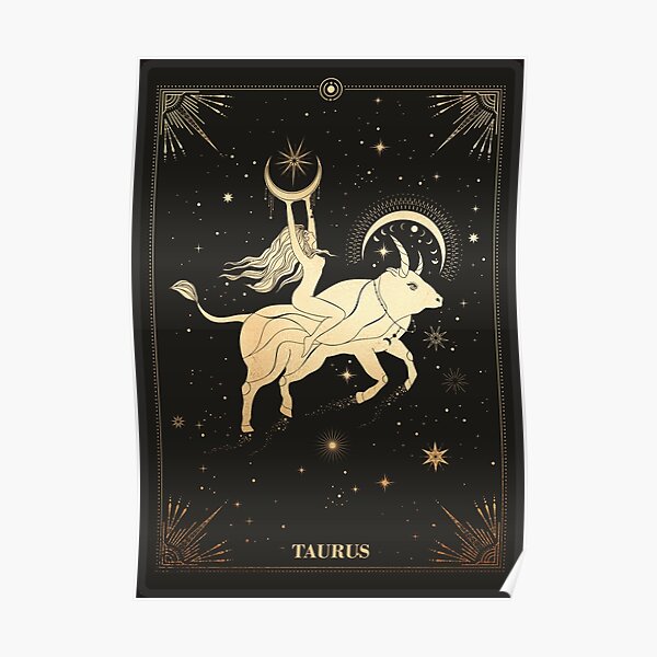 Taurus Zodiac Sign Golden Poster