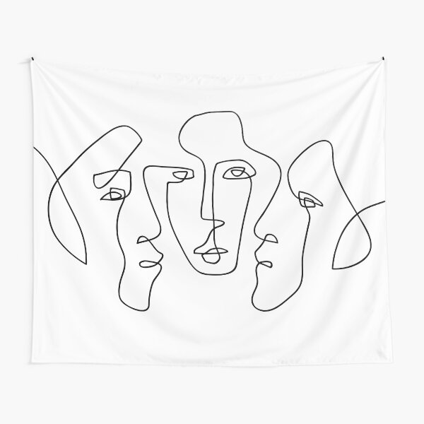 Item preview, 3 Faces - One Line Art designed and sold by TheRedFinch.
