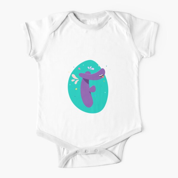 Colourful Letter F Short Sleeve Baby One-Piece