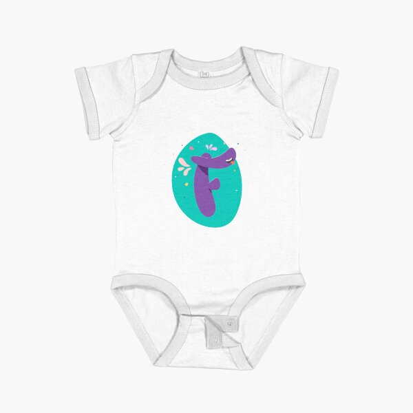 Colourful Letter F Short Sleeve Baby One-Piece