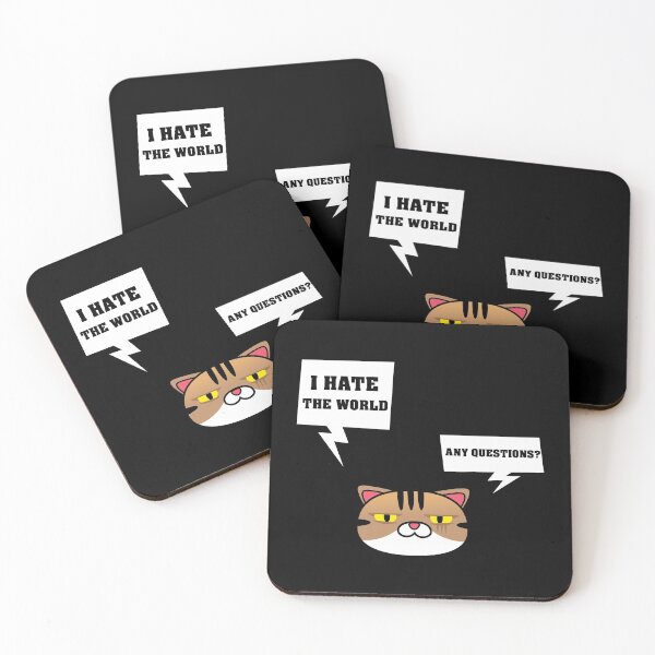 Item preview, I hate the world cat design designed and sold by Alex-Creare.