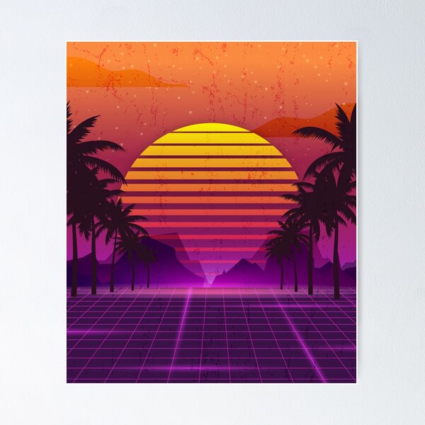 Item preview, 80's Palm Trees Sunset Vaporwave designed and sold by MaiZephyr.