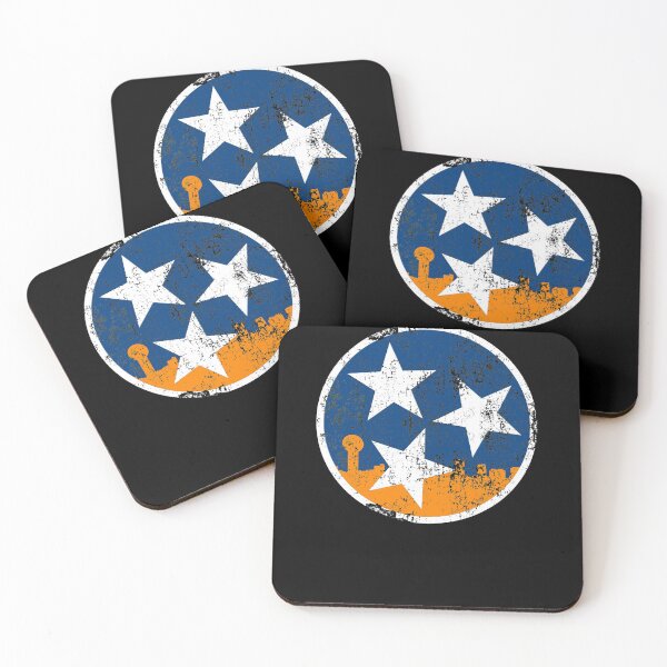 Item preview, Tennessee State Flag Blue White Distressed Orange Knoxville Skyline Design Vintage Tennessee Gifts designed and sold by TNDesignStudio.
