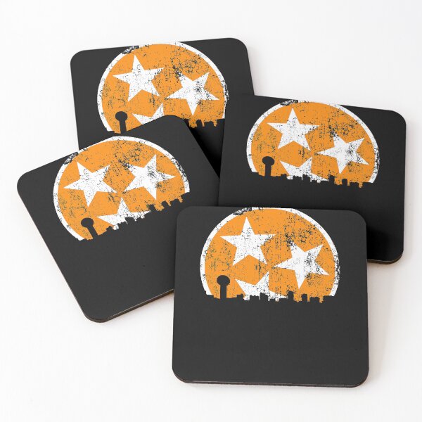 Item preview, Tennessee State Flag Orange White Distressed Knoxville Skyline Design Vintage Tennessee Gifts designed and sold by TNDesignStudio.