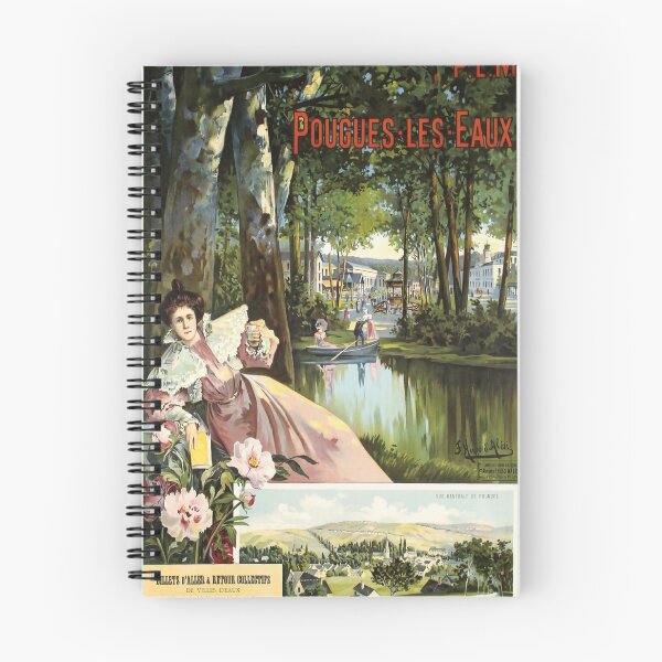 Item preview, PLM Pougues les Eaux vintage travel poster designed and sold by stickart-marek.