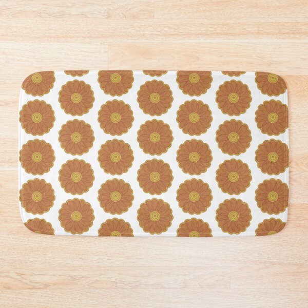 Item preview, HAND DRAWN RETRO ORANGE AND BROWN  SINGLE FLOWER OR TILED DESIGN designed and sold by ozcushionstoo.