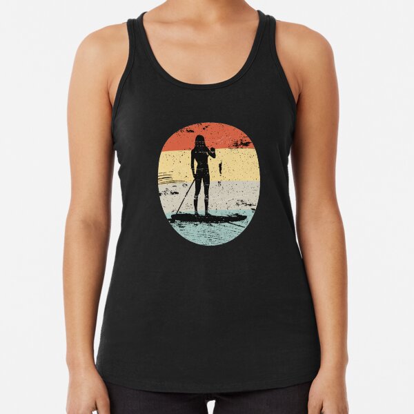 SUP Board Vintage Retro Look Gift Racerback Tank Top
