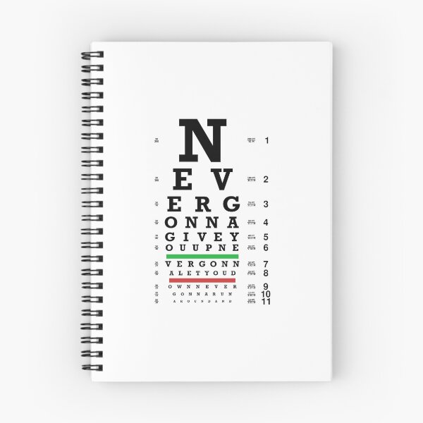Item preview, Never Gonna Give You Up Eye Chart designed and sold by Christopher Fraser.