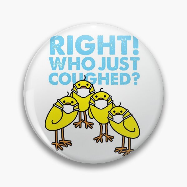 Item preview, Four Yellow Chicks wearing Medical Masks with Cough Message designed and sold by CleverPencil.