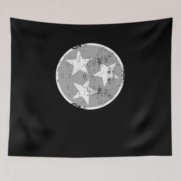 Item preview, Tennessee State Flag Silver White Distressed Design designed and sold by TNDesignStudio.