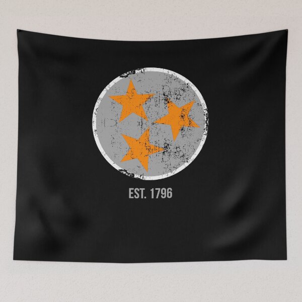 Item preview, Tennessee State Flag Est. 1796 Orange Gray & White Distressed Design designed and sold by TNDesignStudio.