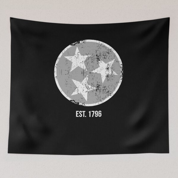 Item preview, Tennessee State Flag Est. 1796 Gray & White Distressed Design designed and sold by TNDesignStudio.
