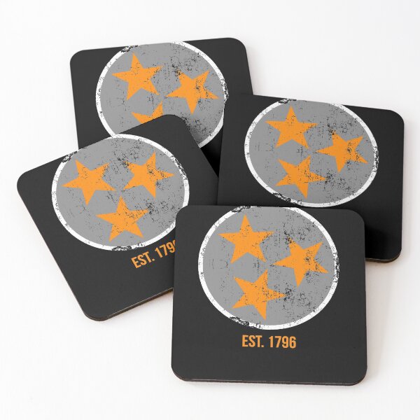 Item preview, Tennessee State Flag Est. 1796 Gray Orange & White Distressed Design designed and sold by TNDesignStudio.