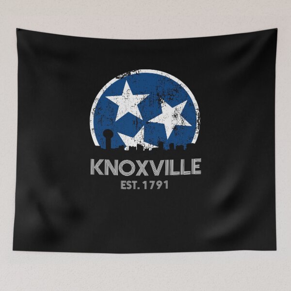 Item preview, Knoxville Est. 1791 Retro Knoxville Skyline Gift Blue & White TN State Flag Design designed and sold by TNDesignStudio.