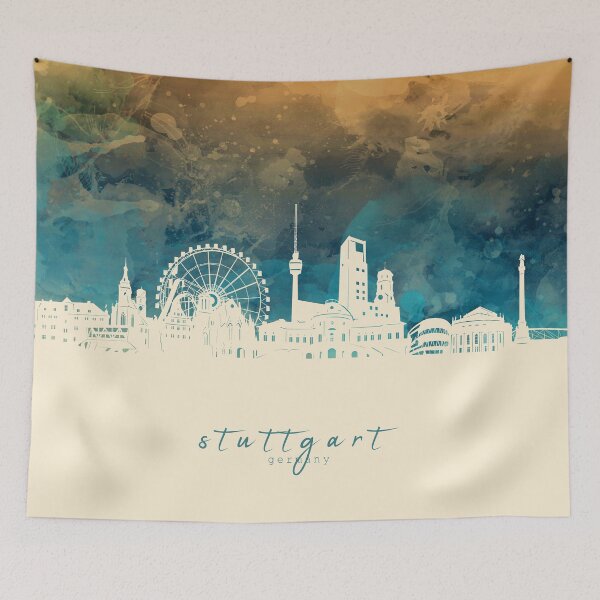 Item preview, stuttgart skyline designed and sold by BekimART2.
