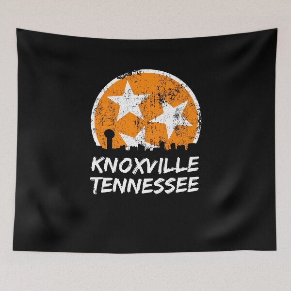 Item preview, Knoxville Tennessee Gift Knoxville Skyline Distressed Orange & White State Flag Design designed and sold by TNDesignStudio.