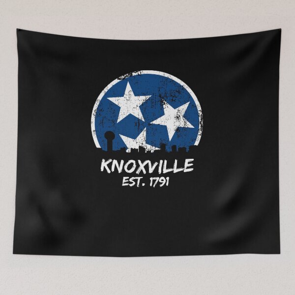 Item preview, Knoxville Est. 1791 Knoxville Skyline Gift TN Blue & White State Flag Design designed and sold by TNDesignStudio.
