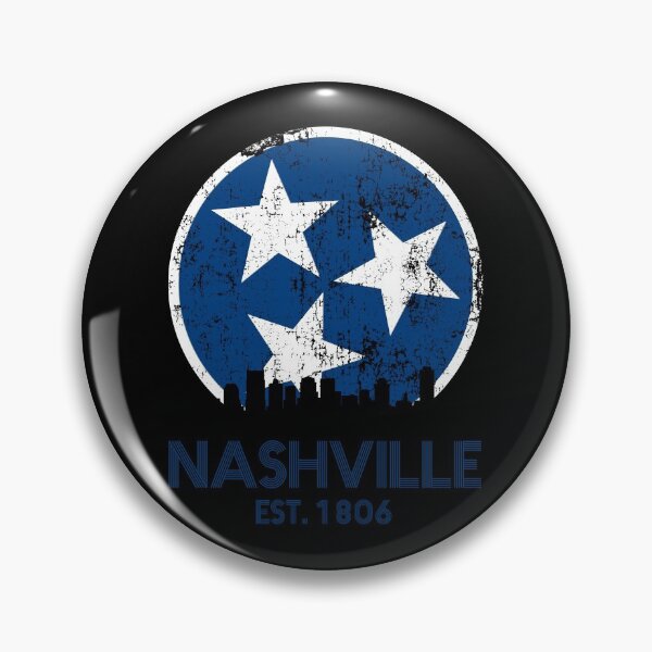 Item preview, Nashville Est. 1806 Retro Nashville Skyline Gift Blue & White TN State Flag Design designed and sold by TNDesignStudio.