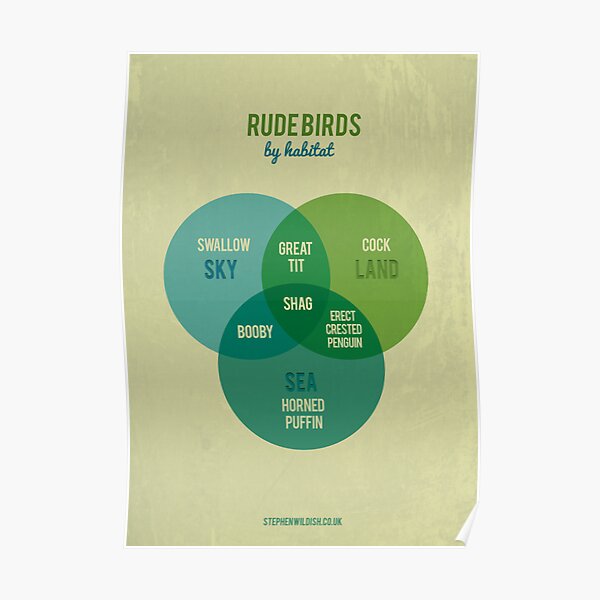 Rude Birds by Habitat Poster