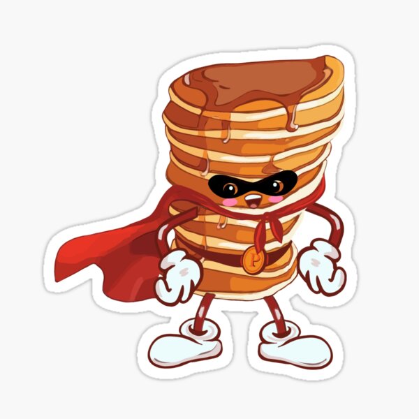 Captain pancakes Kawaii hero Sticker