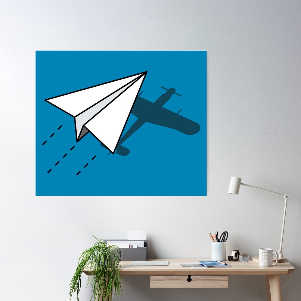 Paper Plane Shadow of Real Airplane  Kids T-Shirt for Sale by Blok45