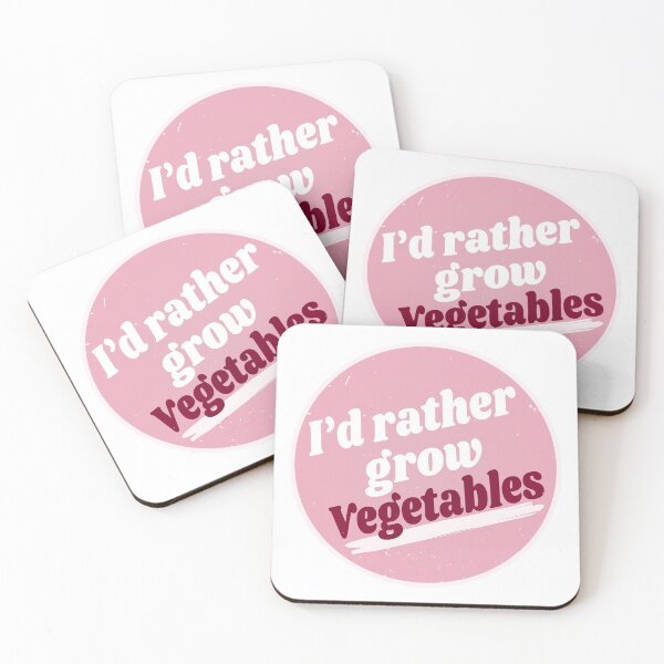 Item preview, I'd Rather Grow Vegetables (Funny Viral Veggie Quote - Vintage Retro Purple Pink - Gardening Culture) designed and sold by SassyClassyMe.
