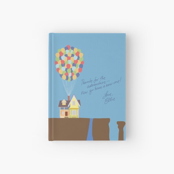 Colourful House on Cliff with Handwritten Quote Hardcover Journal