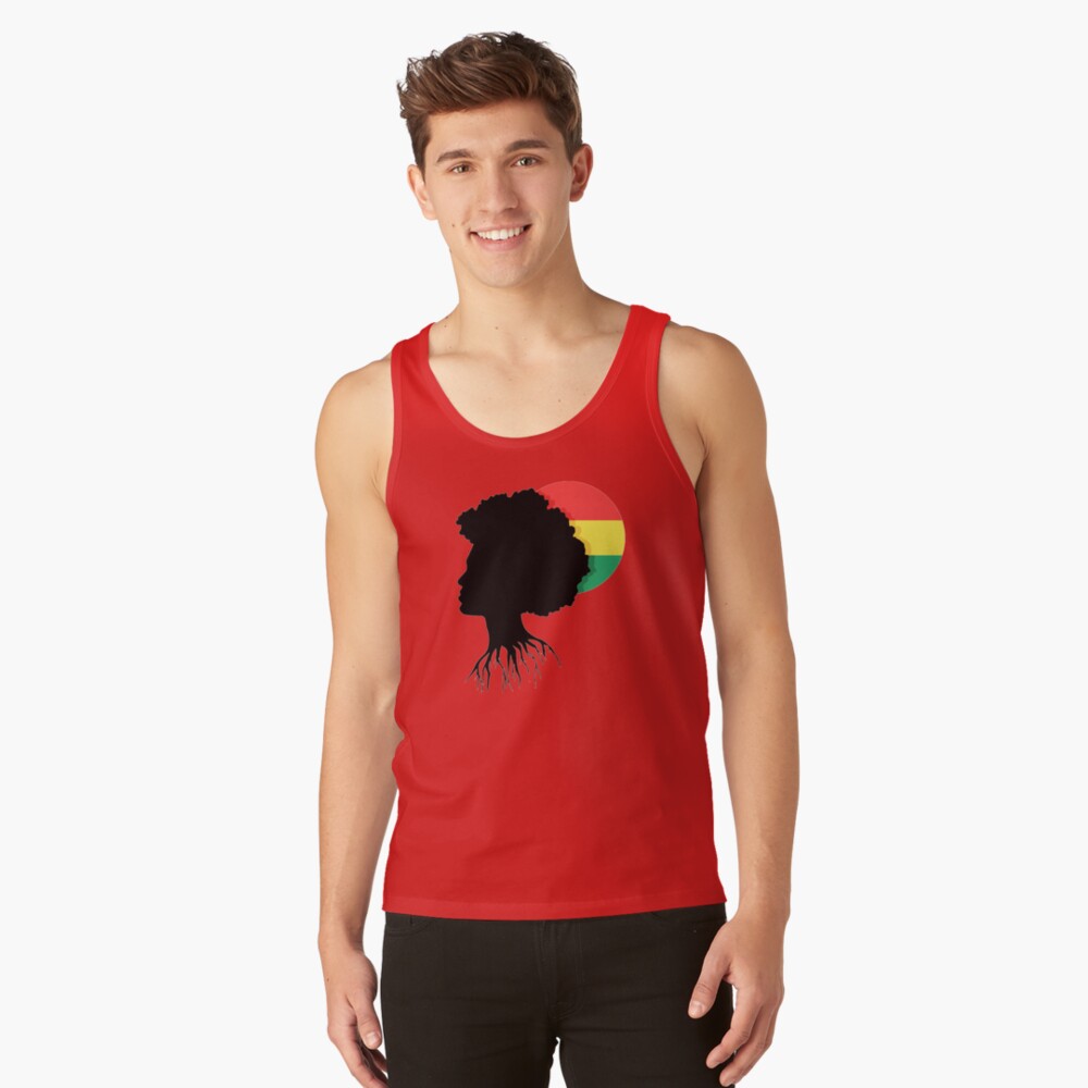 Rasta Dreads Reggae Roots Empress Ethiopian Flag Tank Top