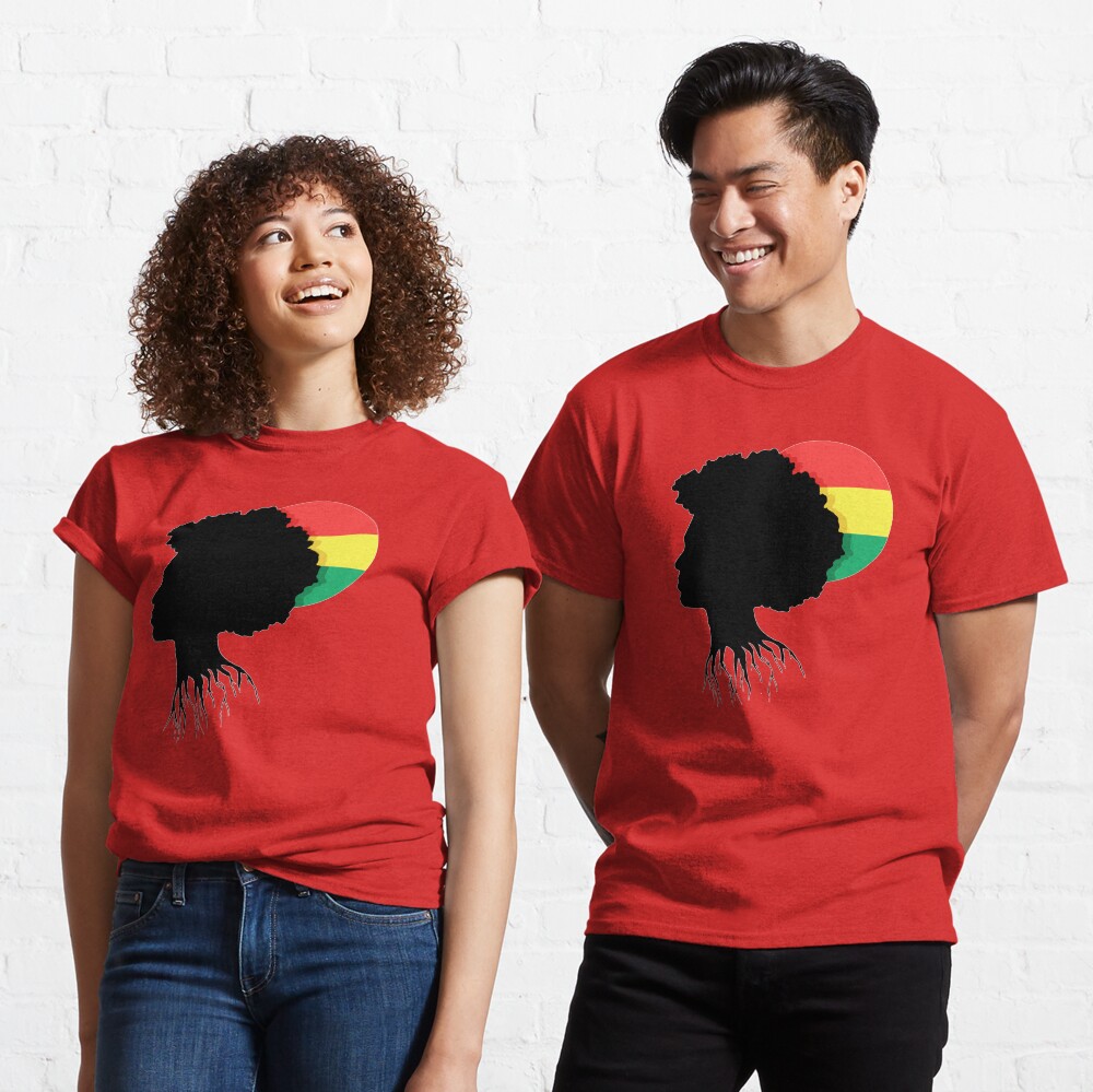 Rasta Dreads Reggae Roots Empress Ethiopian Flag Classic T-Shirt