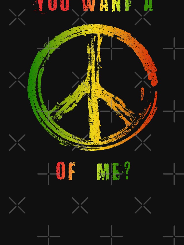 You Want A Peace Of Me Rasta Flag Peace Sign Reggae Dreads by thespottydogg