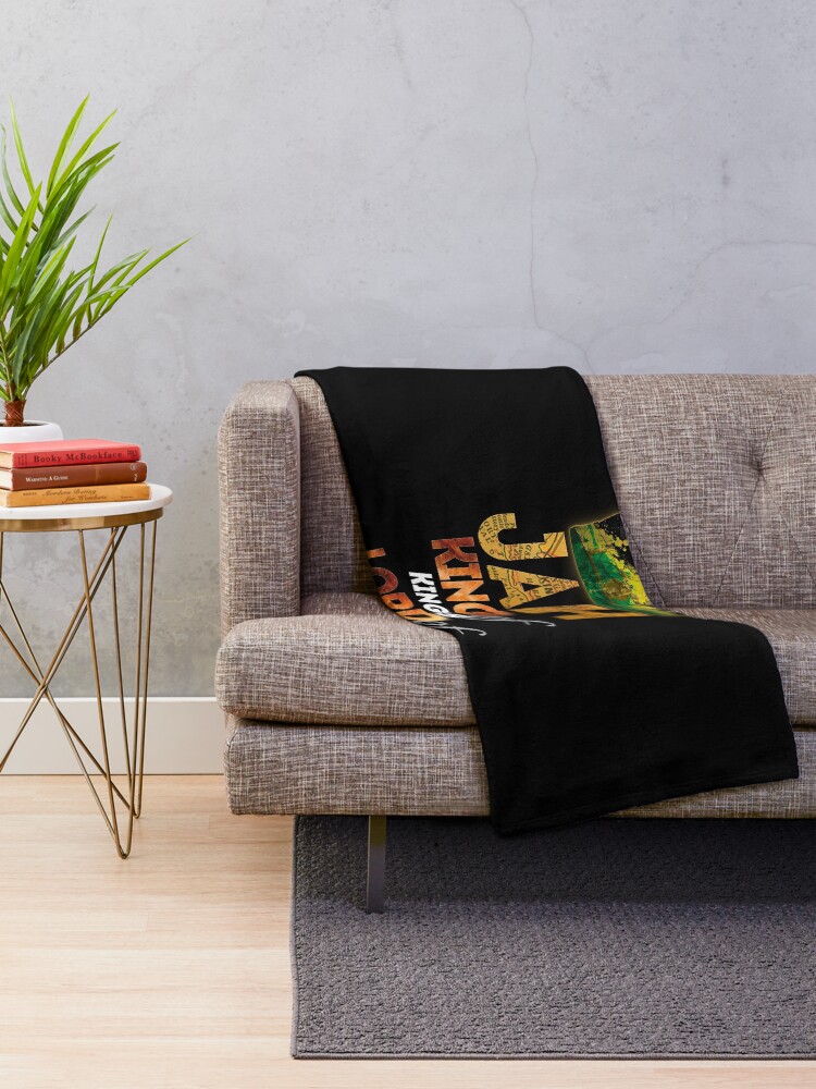 Alternate view of Jah King Of Kings Jamaica Rasta Flag Reggae Roots Dreads Throw Blanket