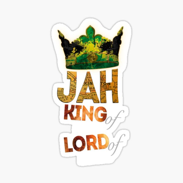 Jah King Of Kings Jamaica Rasta Flag Reggae Roots Dreads Sticker