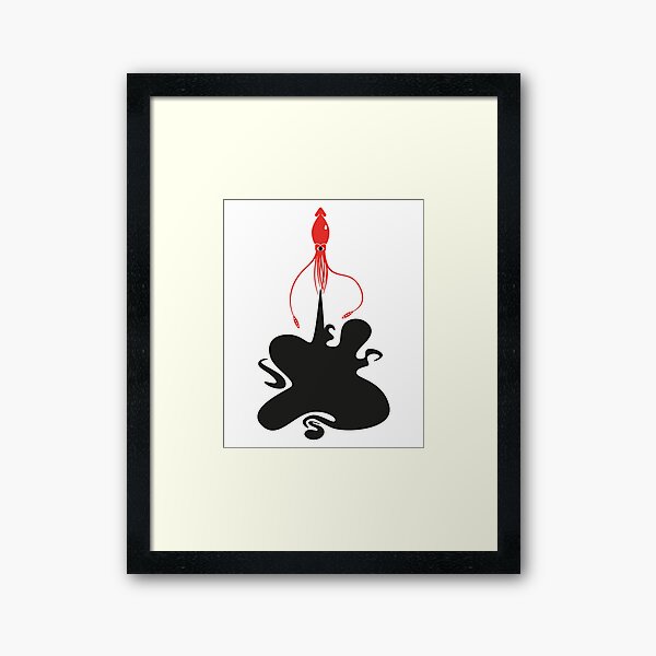 Squid in its ink Framed Art Print