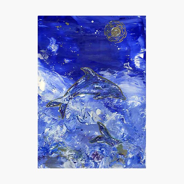 Dolphin Waves Photographic Print
