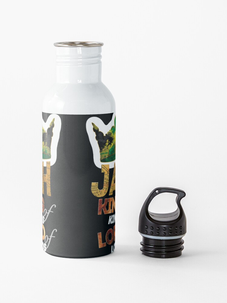 Alternate view of Jah King Of Kings Jamaica Rasta Flag Reggae Roots Dreads Water Bottle