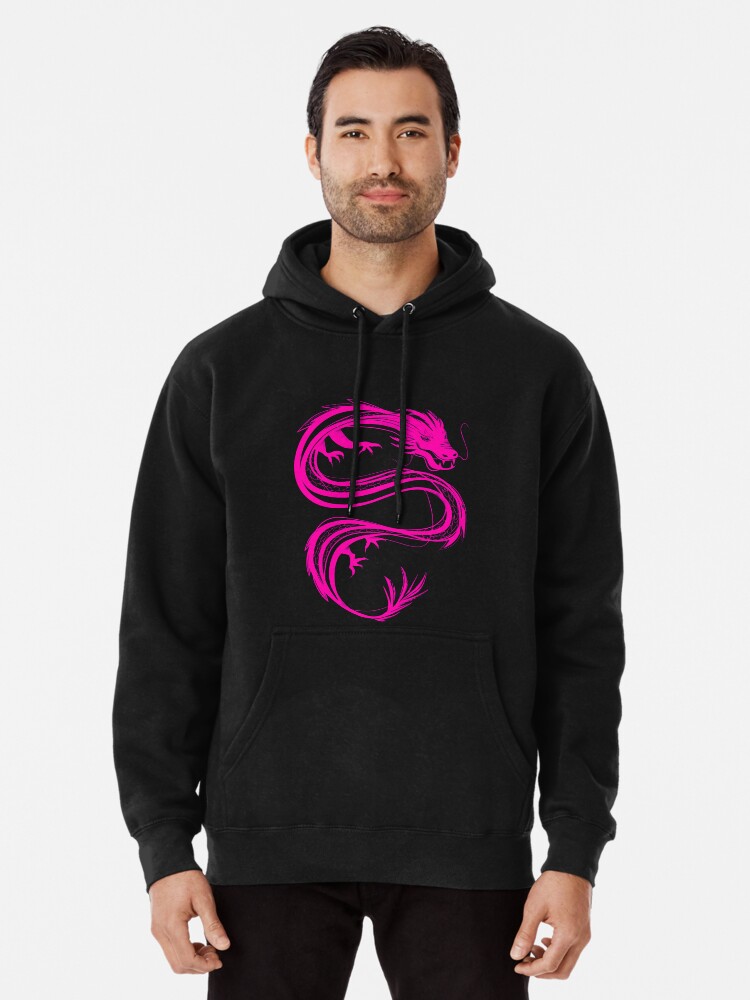 hot pink chinese dragon Pullover Hoodie