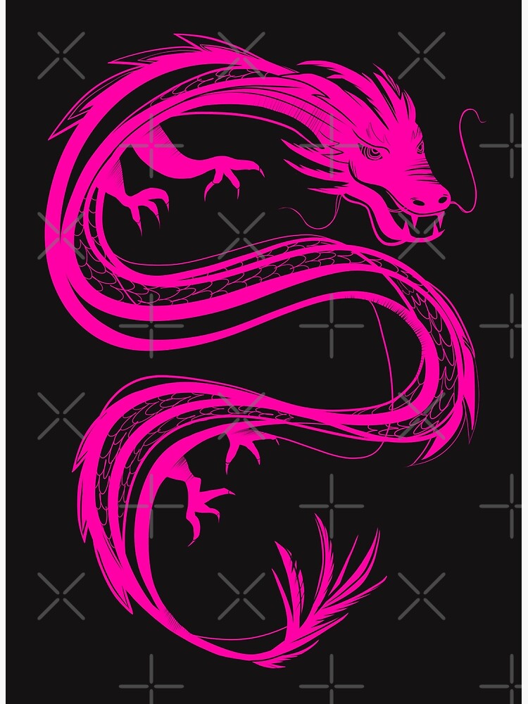 "hot pink chinese dragon " Poster by acatalepsys Redbubble