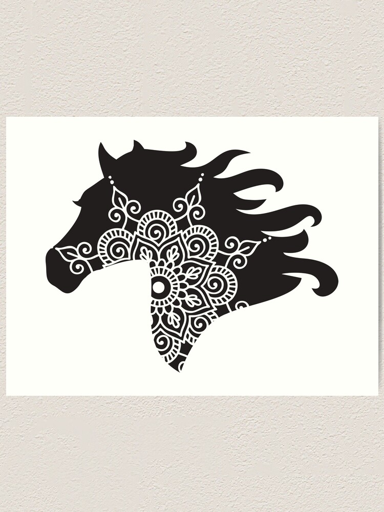 Download Head Horse Mandala Yoga Art Print By Mea1007 Redbubble