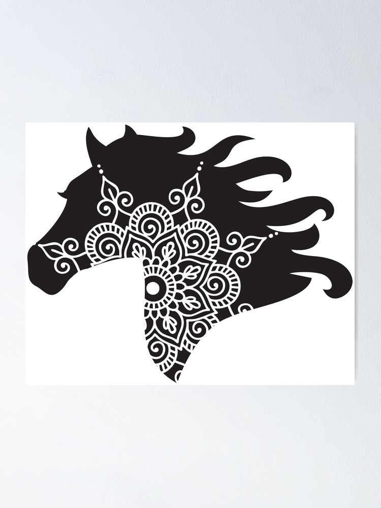 Download "Head horse mandala yoga" Poster by mea1007 | Redbubble