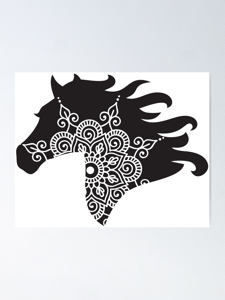 Head Horse Mandala Yoga Poster By Mea1007 Redbubble