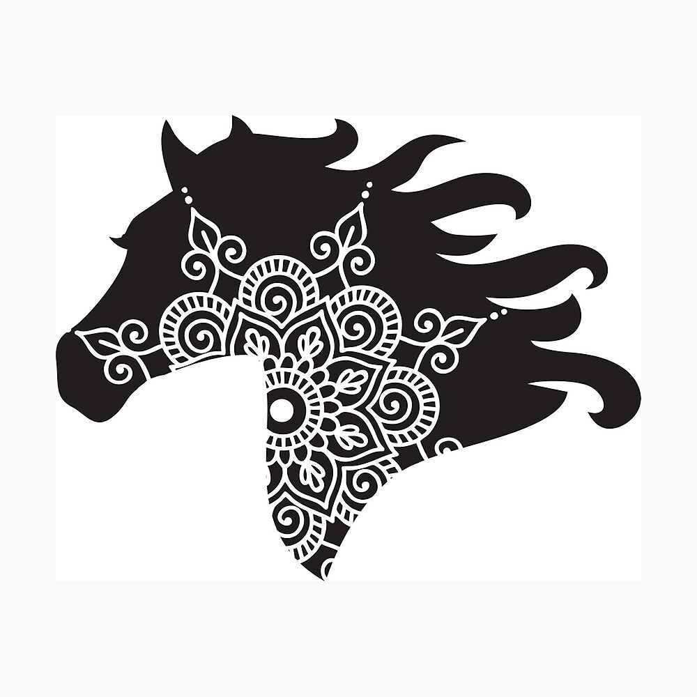 Download Head Horse Mandala Yoga Poster By Mea1007 Redbubble