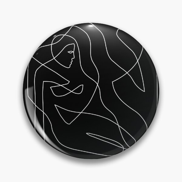 Item preview, Abstract Sitting Woman Figure - One Line Art Black and White designed and sold by TheRedFinch.