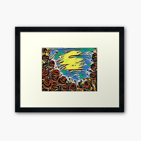 Poppy Circle 2 designed and created by (c) Janet Watson Art Framed Art Print