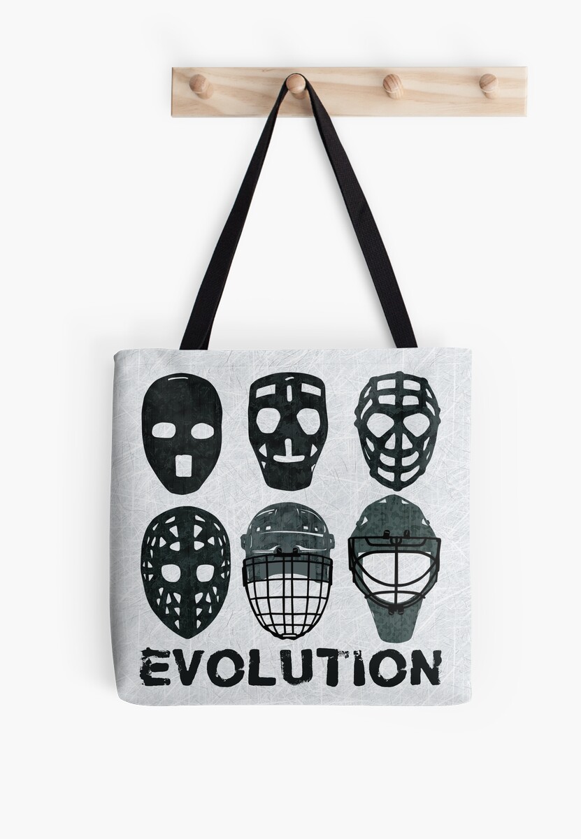 "Hockey Goalie Mask Evolution." Tote Bags by gamefacegear Redbubble