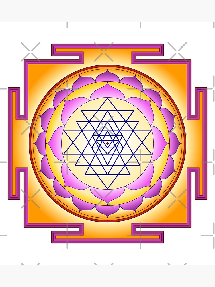 Disover Sri Yantra Goldern Sacred Geometry Design Premium Matte Vertical Poster