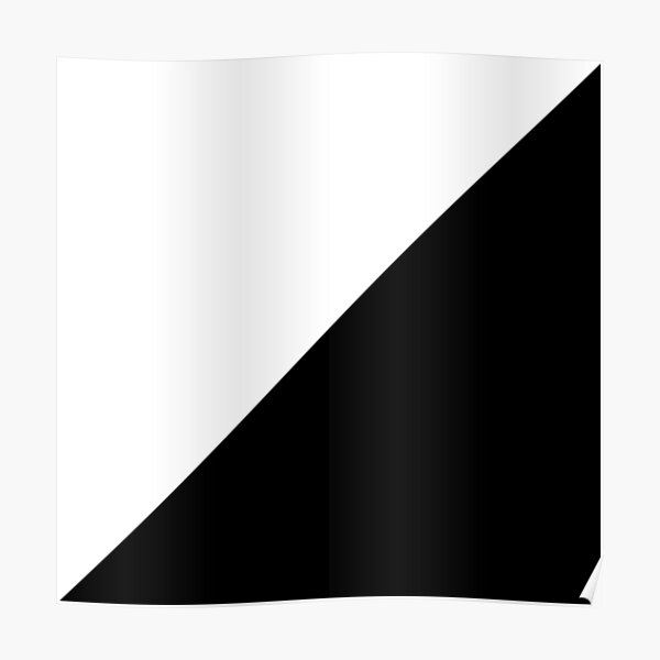 "Diagonal half white and black" Poster for Sale by JayArtShop | Redbubble